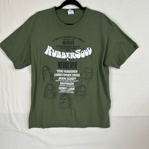 Rubber Soul Revolver Tribute Concert‎ T Shirt Green Large